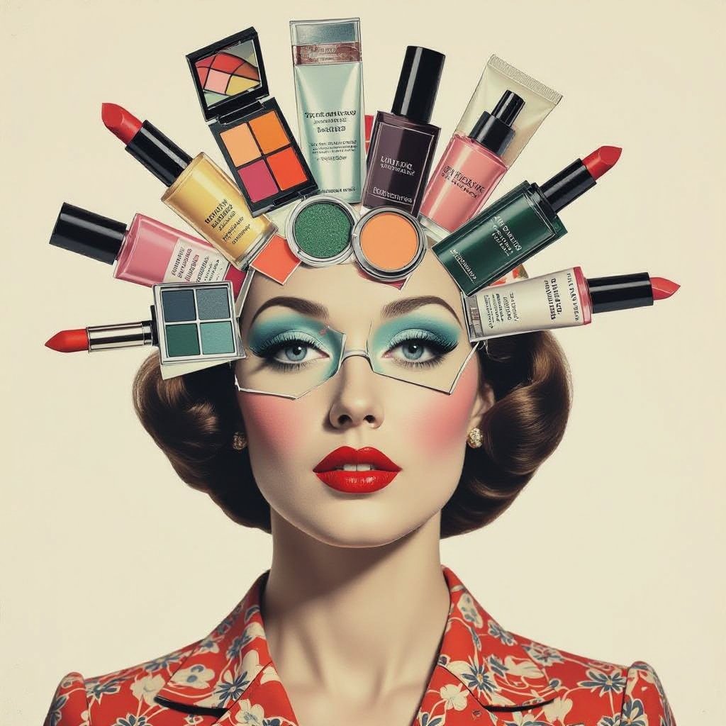 Create a character showing there whole body head to toe, a lady who loves beauty products  