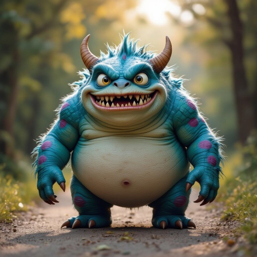 Create a fat funny looking monster