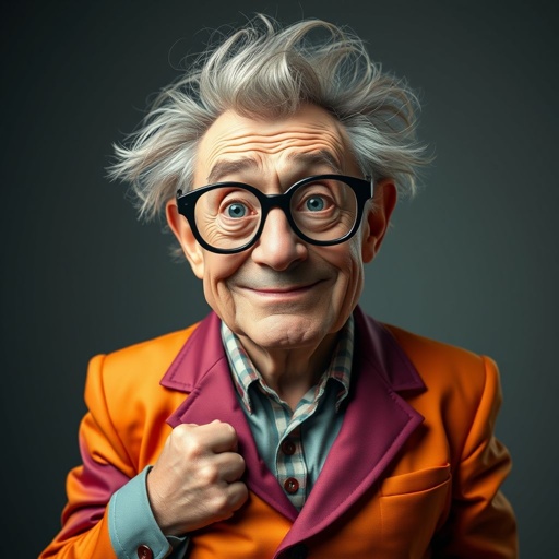 Create a funny looking man who’s outfit is so tight head to toe