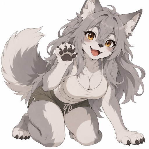 Wolf woman, monster,try to look friendly