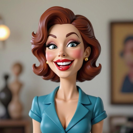 Create a funny looking character showing there whole body head to toe, a lady who will has attitude but is funny looking and loves lipgloss 