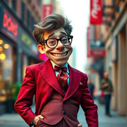 Create a funny looking man with very skinny legs 