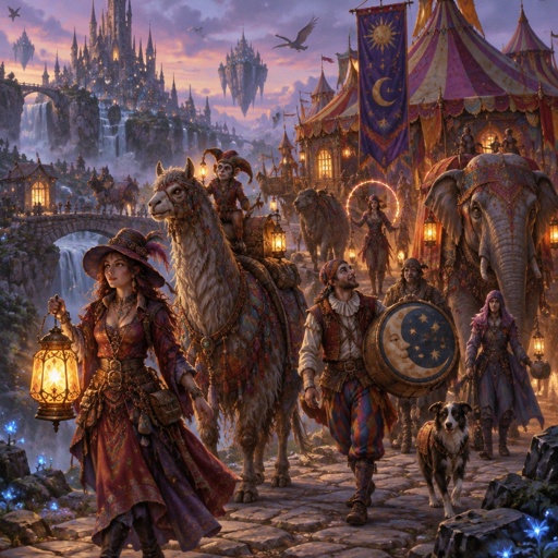 Zirkus Artisten  auf Wanderschaft 