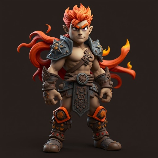 Create a character: battle hero Rhen the Fire-Singer – A lean, muscular man. Show him head to toe including his shoes.
