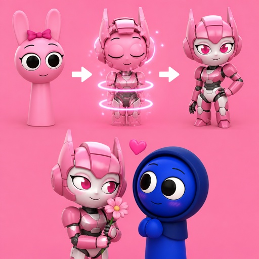 Pinki from Sprunki turning into Elita One for Jevin from Sprunki for the first time 