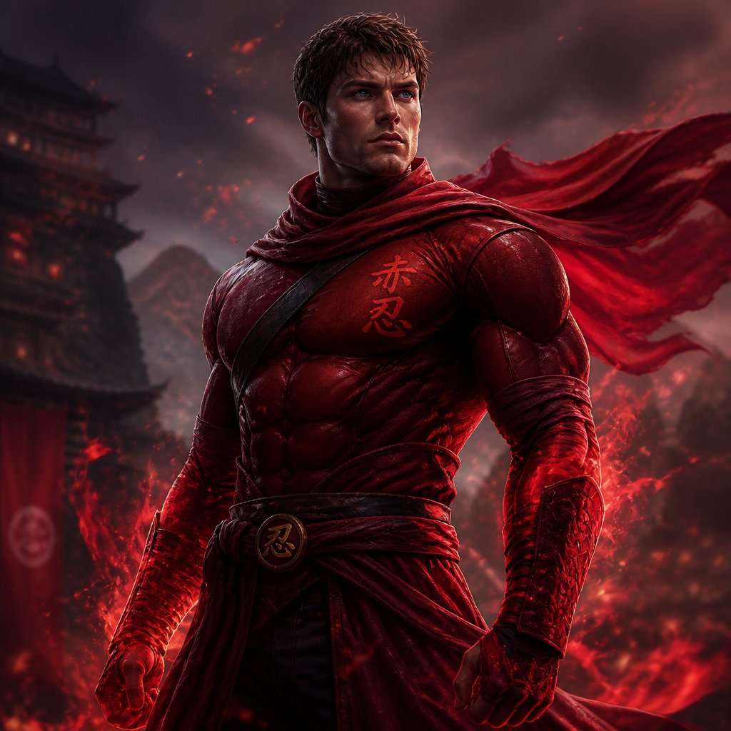 Roy Scott (Dark Red Shinobi)(5) Body: Captain America’s physique (MCU) Age: 25 Height: 6.2” Weight: 95kg Eyes: Blue Hair: brown Gender: Male Job: Adventure Power: Fire Species: Human Nationality: Australian Home Planet: Earth
