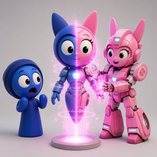 Jevin from sprunki noticing that Pinki from sprunki as Elita one is upgrading the armour now that she and Jevin are one being now