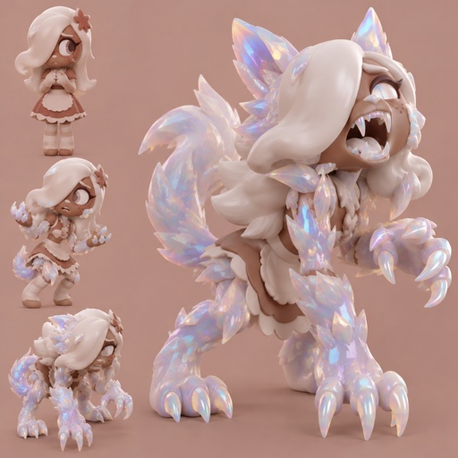 Ginger from Dandys world turning into a Opalite werewolf 