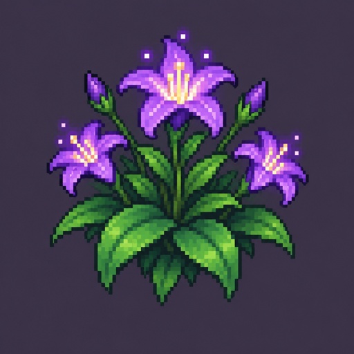 Lily plant other color for a fantasy game set in modern times, top-down style