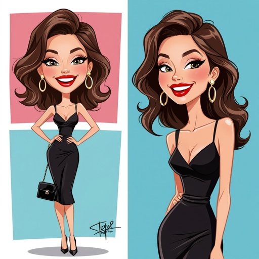 Create a character lady who is funny but about fashion and loves lipgloss 