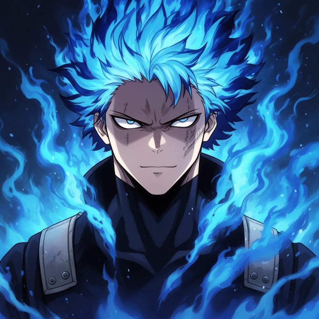 dabi my hero, academia blue flames
