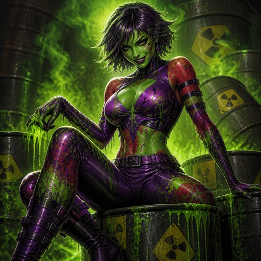a painting of a woman sitting on top of a barrel