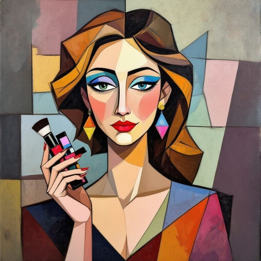 Create a character showing there whole body head to toe, a lady who loves beauty products  