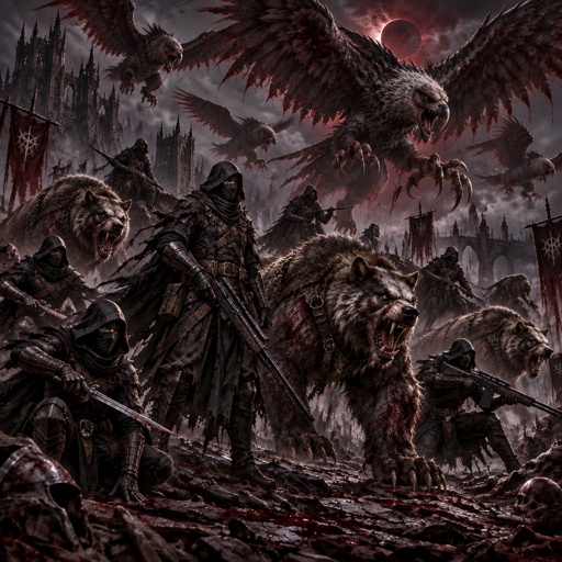 a group of zombies attacking a group of men