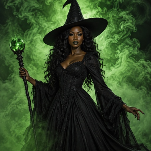 Evillene is a beautiful black African American version of the wicked witch of the west 