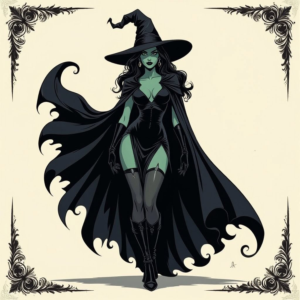 sexy shadow demon witch gypsy slate grey skin large black billowing cloak that emits darkness and shadow