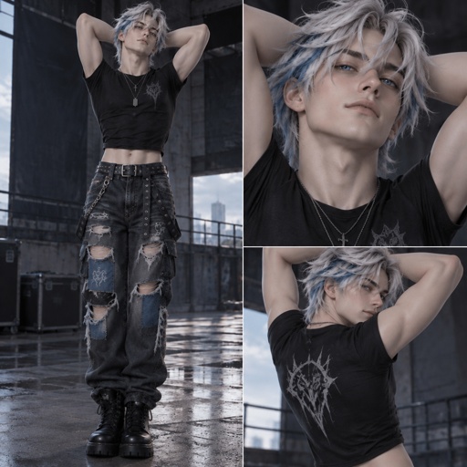 a collage of photos of a woman with grey hair