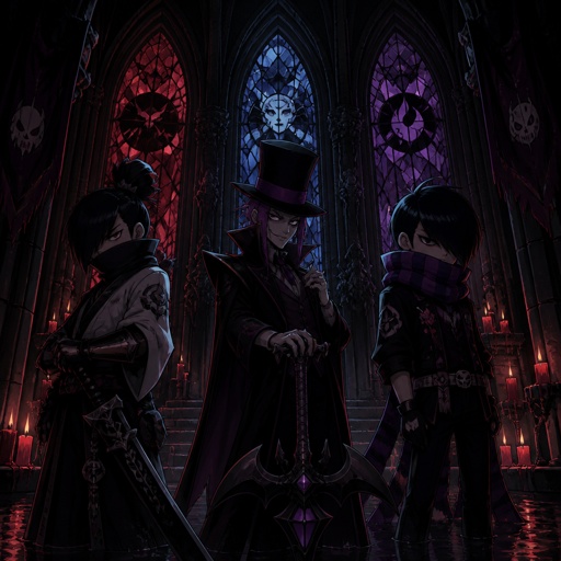 Kenji, mortis, and Edgar from brawl stars