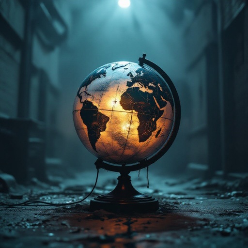 horror glowing globe 