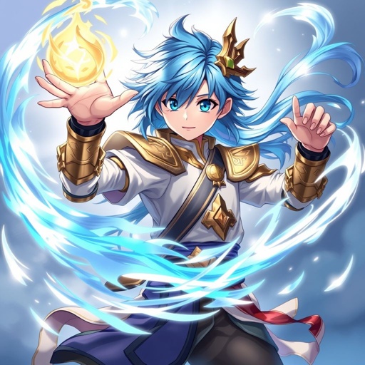 Ragazzo giovane di 14 anni. Occhi azzurri, capelli Blue, bello e affascinante. E un guerriero di arti marziali e conosce la magia della creazione o detta anche magia del null 