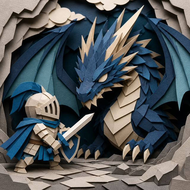 Papercraft character art style example