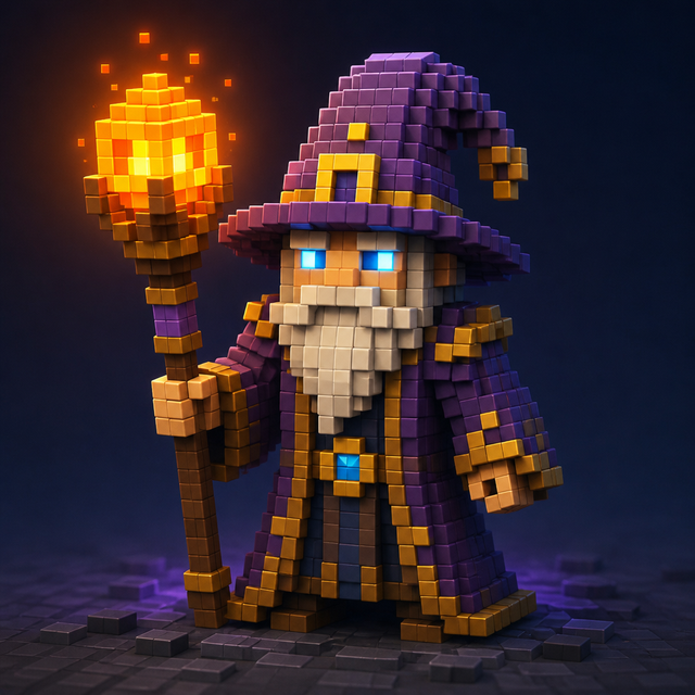 Voxel character art style example