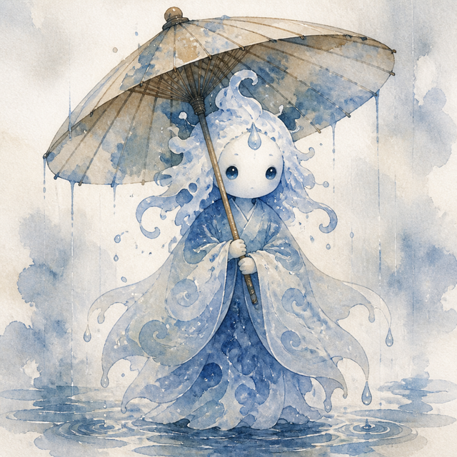 Watercolor character art style example